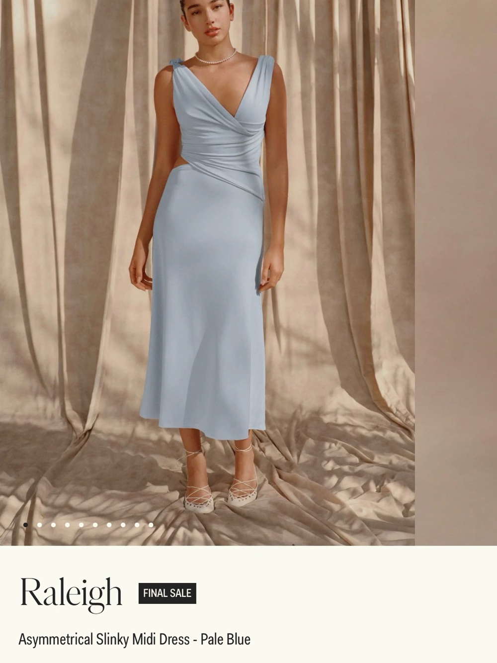Meshki Pale Blue Draped Maxi Dress
